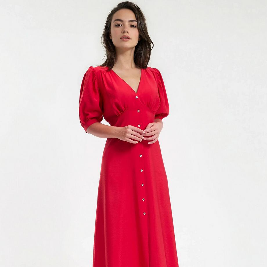 La Redoute Collections Langes Kleid mit Ballonärmeln  