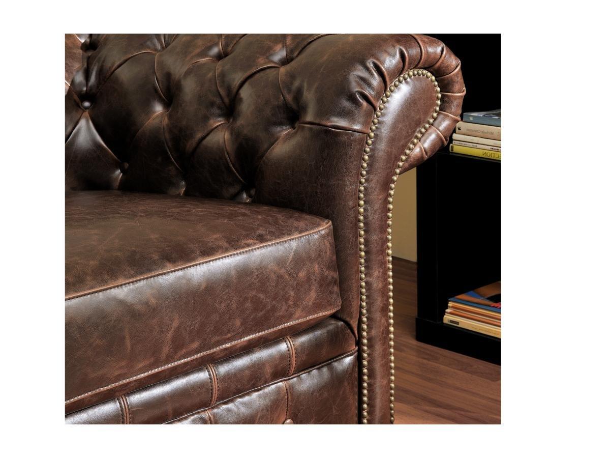 Vente-unique Chesterfield Garnitur 3+2 CLOTAIRE Vintage Leder  