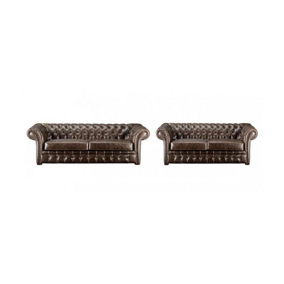 Chesterfield Garnitur 3+2 CLOTAIRE Vintage Leder