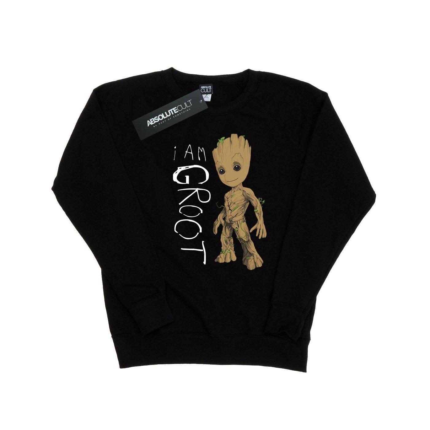 Image of Guardians Of The Galaxy I Am Groot Scribbles Sweatshirt Damen Schwarz M