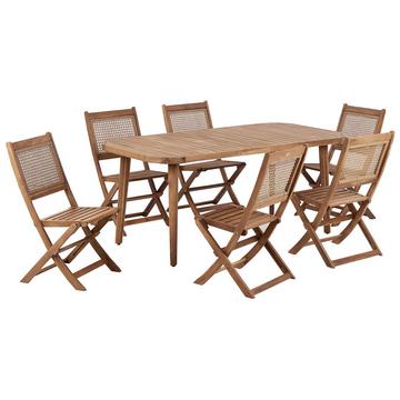Ensemble de salle à manger de jardin pour 6 personnes en Bois d'acacia certifié FSC® Traditionnel PARAGGI