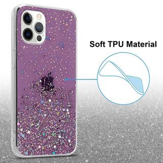 Cadorabo  Hülle für Apple iPhone 12  12 PRO TPU Silikon mit funkelnden Glitter 