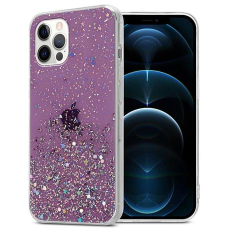 Cadorabo  Hülle für Apple iPhone 12  12 PRO TPU Silikon mit funkelnden Glitter 