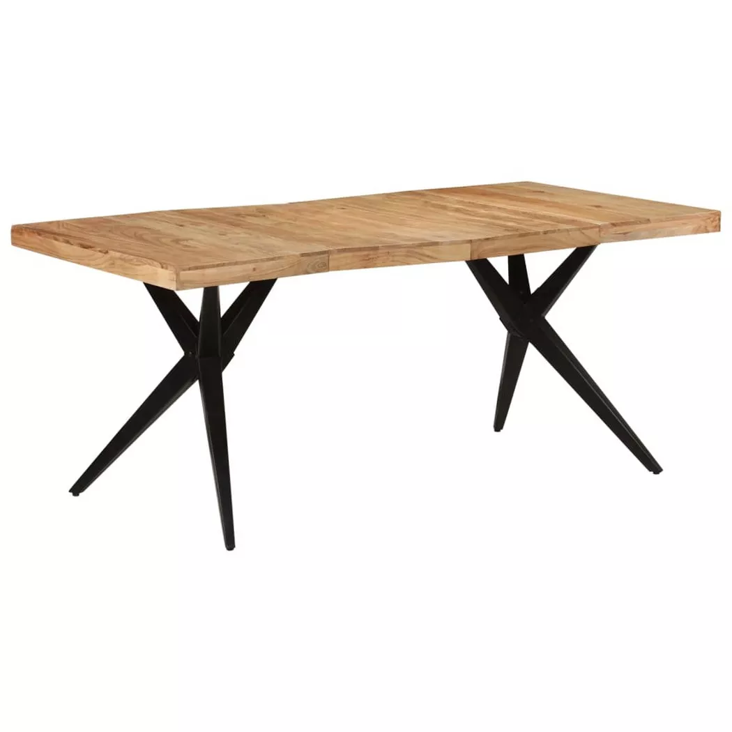 VidaXL - Table à manger bois d'acacia, One Size, Noir