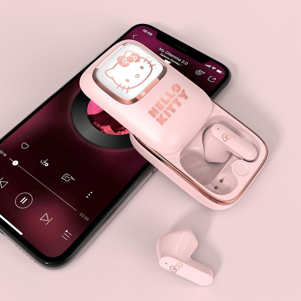 Hello Kitty  Cuffie Hello Kitty rosa in-ear TWS slide con LED 