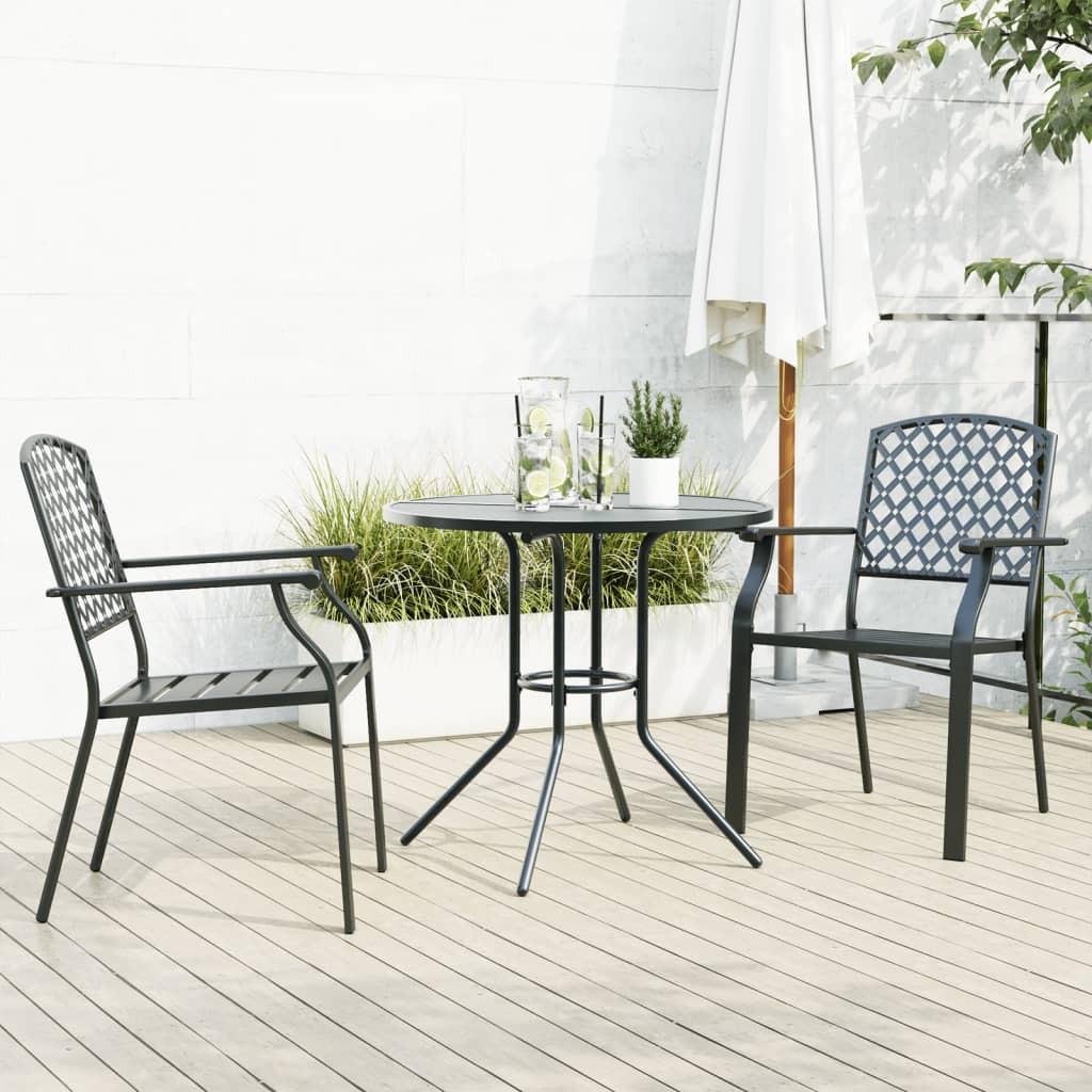 VidaXL Ensemble de chaises de jardin acier  