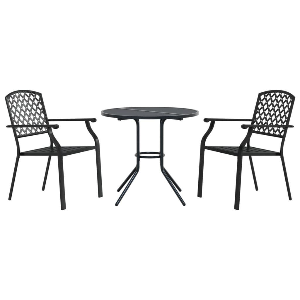 VidaXL Ensemble de chaises de jardin acier  