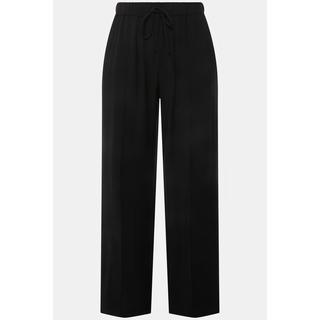 Ulla Popken  Pantalon à pinces sans fermeture, taille élastique et cordon 