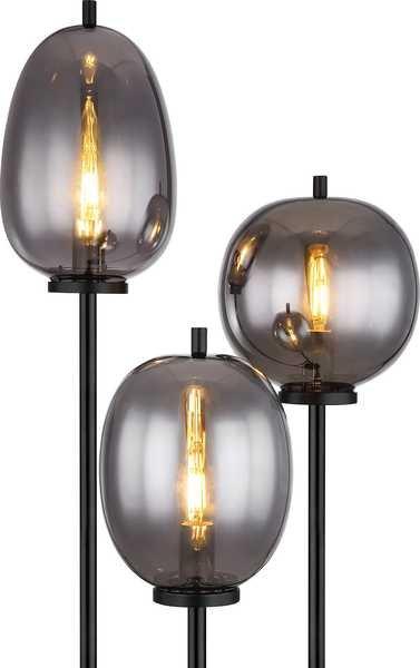 mutoni Lampadaire Blacky métal noir mat 3xE14  