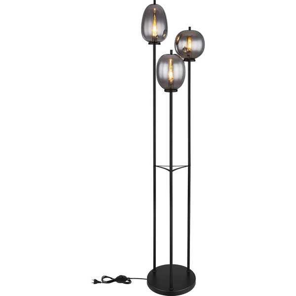 mutoni Lampadaire Blacky métal noir mat 3xE14  