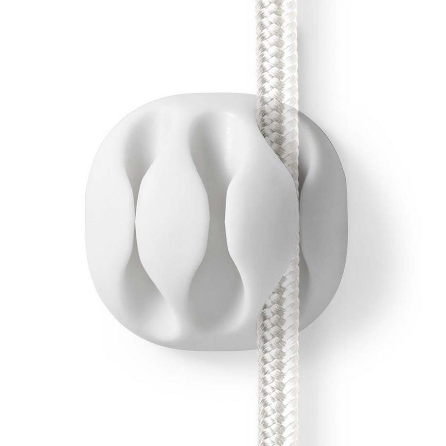 Nedis  Gestione dei cavi | Morsetto per cavi | Click and Go | 4 pz. | Numero di slot: 3 dischi | Spessore massimo del cavo: 5,3 mm | TPE | Bianco 