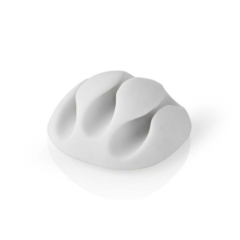 Nedis  Gestione dei cavi | Morsetto per cavi | Click and Go | 4 pz. | Numero di slot: 3 dischi | Spessore massimo del cavo: 5,3 mm | TPE | Bianco 