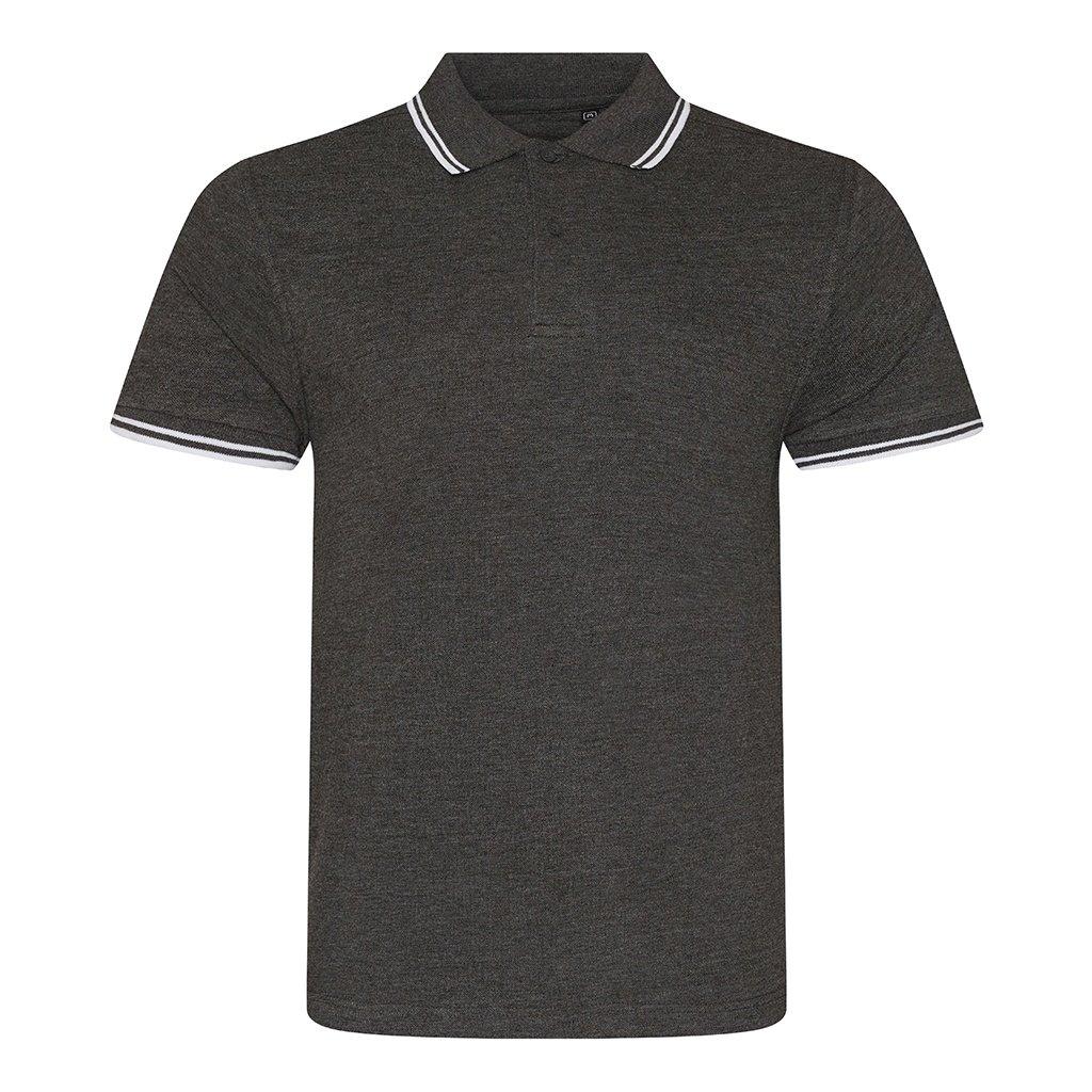 Image of Stretch Tipped Pique Polo Shirt Herren Charcoal Black XXL