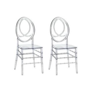 Vente-unique Lot de 2 chaises en polycarbonate plein - Cristal - AMALINE  