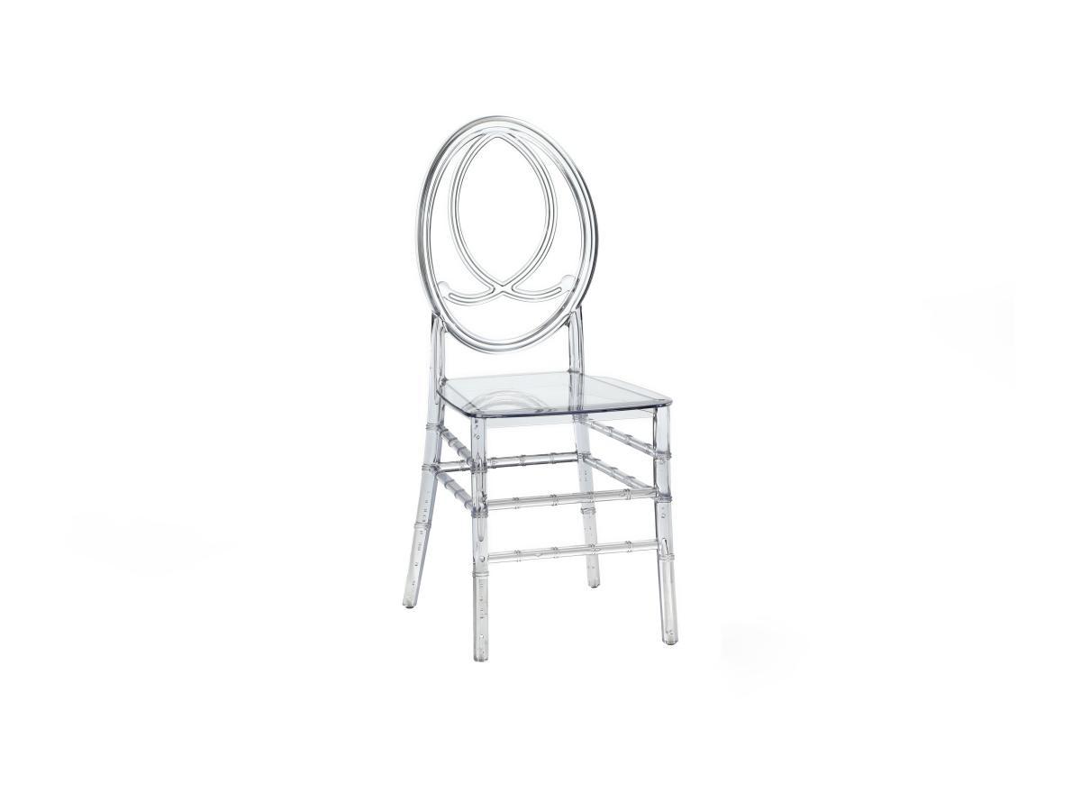 Vente-unique Lot de 2 chaises en polycarbonate plein - Cristal - AMALINE  