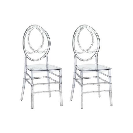 Vente-unique Lot de 2 chaises en polycarbonate plein - Cristal - AMALINE  