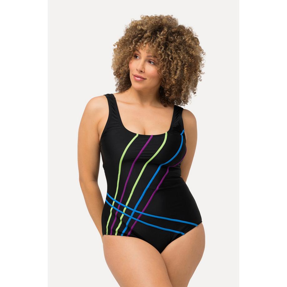 Ulla Popken Maillot de bain passepoil sans bonnets souples fronces  