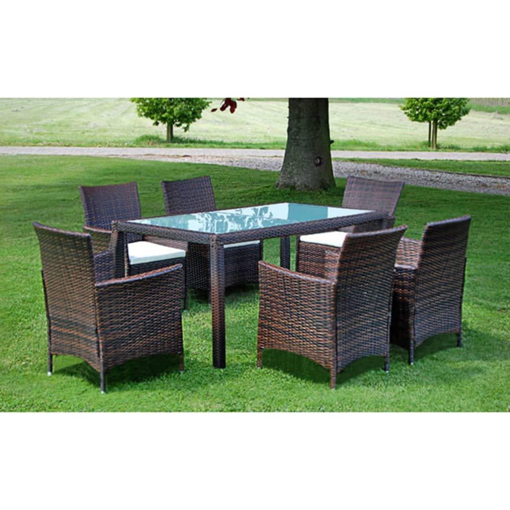 VidaXL Table et chaise de jardin rotin synthétique  