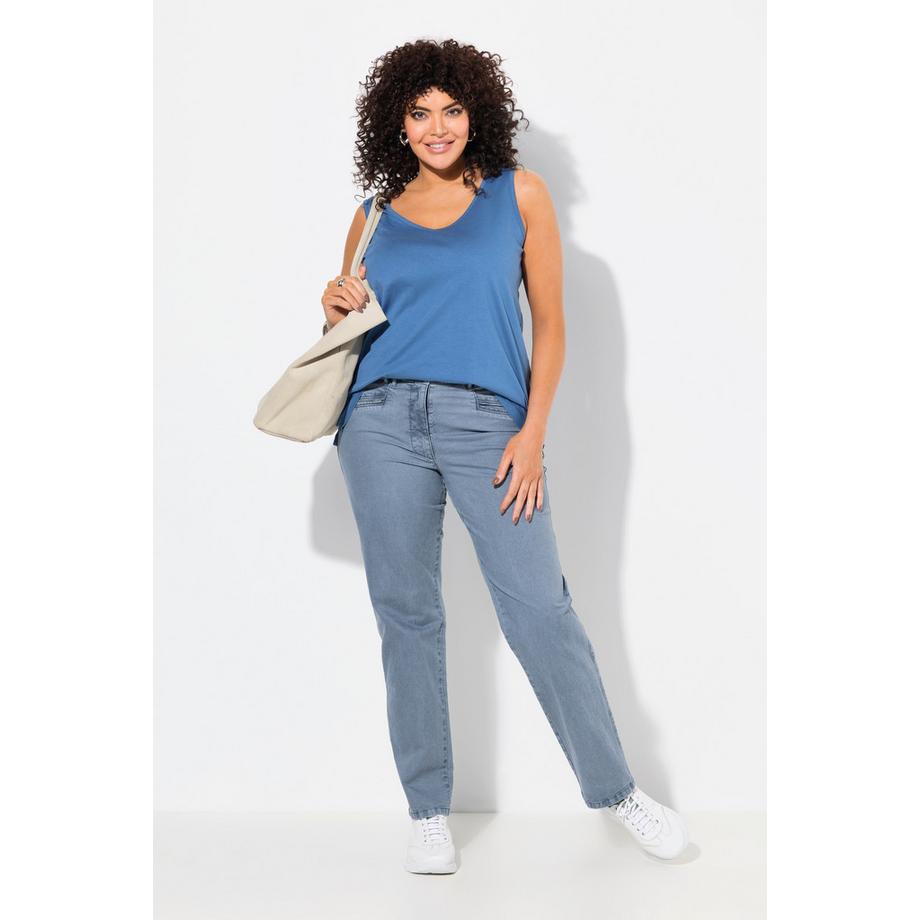 Ulla Popken Mony Konisches Bein Stretch Hose mit Zipptaschen  