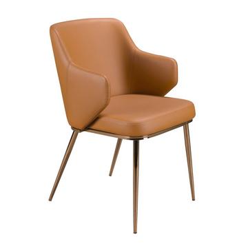 Chaise en similicuir marron