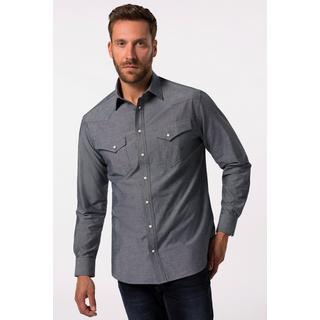 JP1880  Camicia da cowboy con vestibilità moderna, colletto ad apertura inglese e maniche lunghe, fino alla tg. 8XL 