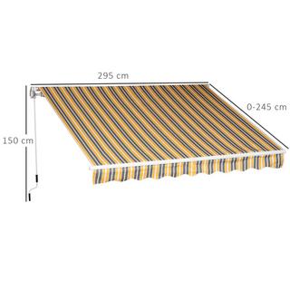 Northio Tenda Da Sole A Bracci Pieghevoli Con Manovella Per Balcone, 2,95X2,45 M, Giallo/Grigio, Alluminio  