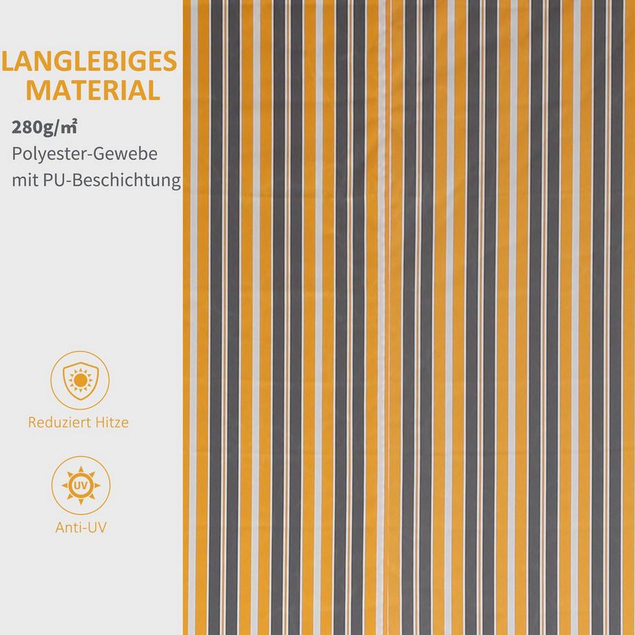 Northio Auvent À Bras Pliant Avec Manivelle Pour Balcon, 2,95X2,45M, Jaune/Gris, Aluminium  