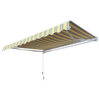 Northio Tenda Da Sole A Bracci Pieghevoli Con Manovella Per Balcone, 2,95X2,45 M, Giallo/Grigio, Alluminio  