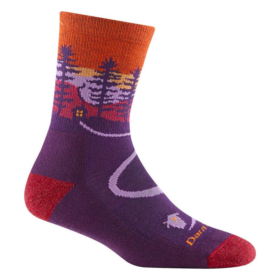Darn Tough Chaussettes Femme Northwoods Micro Crew Motif Randonnée Coussinées