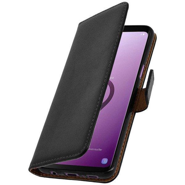 Avizar  Étui folio cuir véritable Noir Galaxy S9 