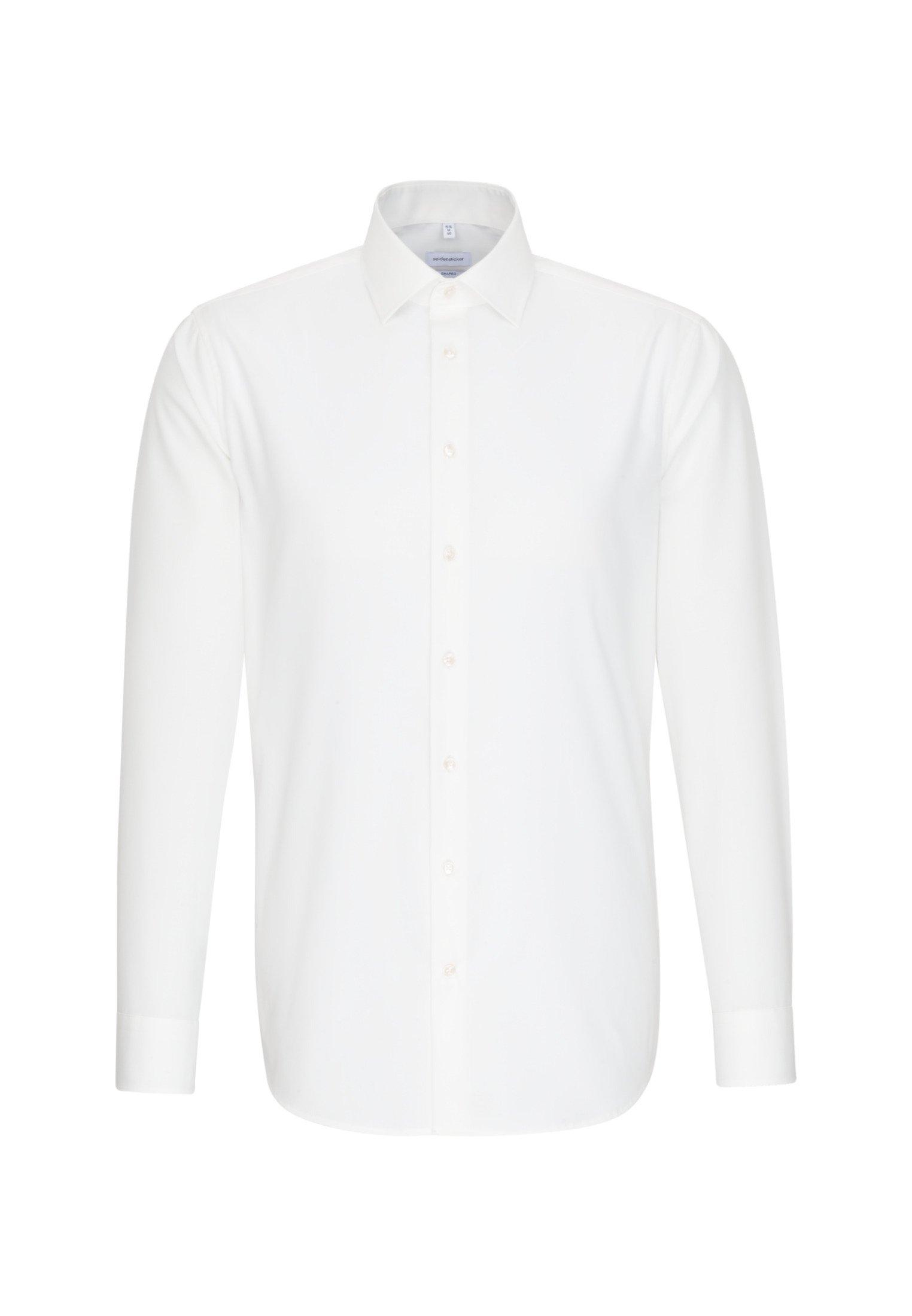 Image of Business Hemd Shaped Fit Langarm Uni Herren Beige 37