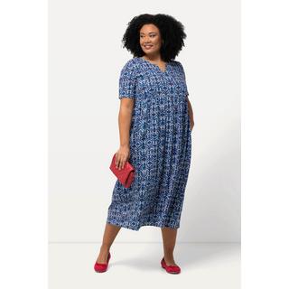 Ulla Popken Jerseykleid Grafischer Druck Tunika Ausschnitt Halbarm  