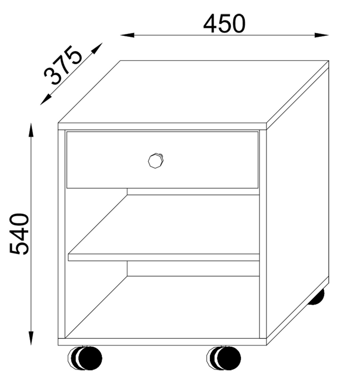 VCM Nachtschrank Beistelltisch Schublade Konsole Nachttisch Rollen rollbar Rolda  