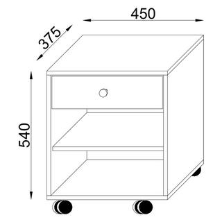 VCM Nachtschrank Beistelltisch Schublade Konsole Nachttisch Rollen rollbar Rolda  