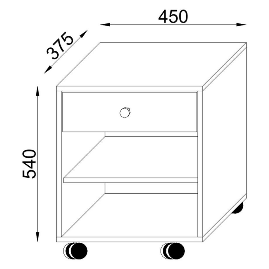 VCM Nachtschrank Beistelltisch Schublade Konsole Nachttisch Rollen rollbar Rolda  
