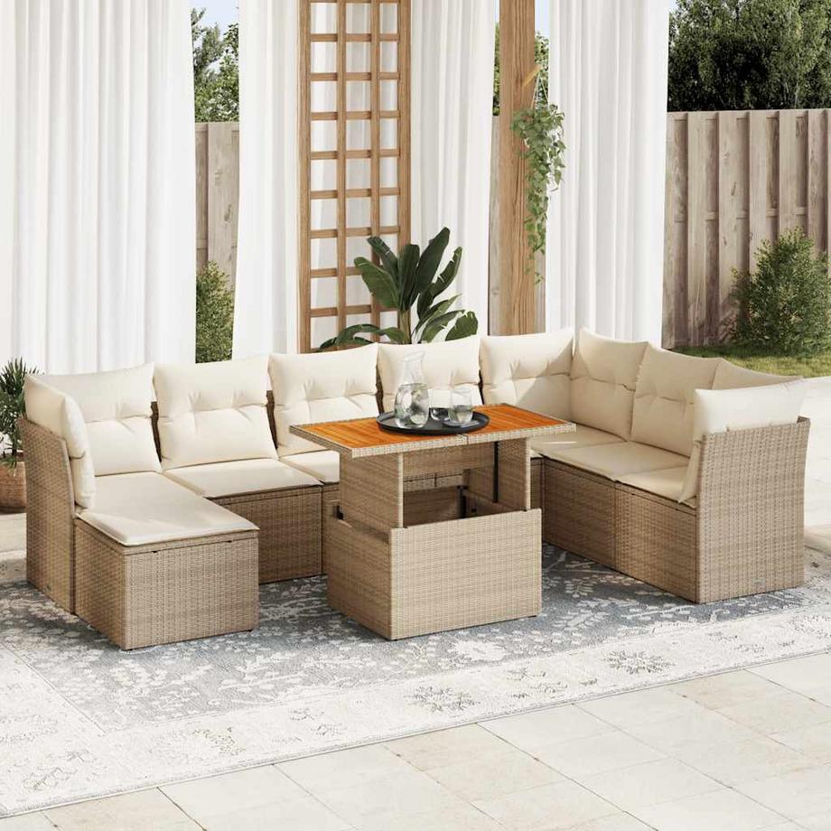 VidaXL Ensemble de canapés de jardin rotin synthétique  