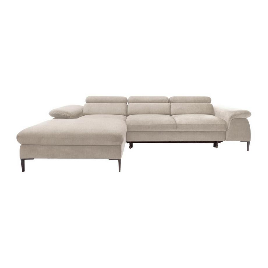 PASCAL MORABITO Ecksofa mit Schlaffunktion - Ecke links - Samt - Beige - SEPINA von Pascal Morabito  