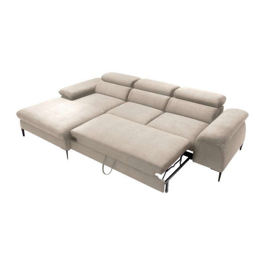 PASCAL MORABITO Ecksofa mit Schlaffunktion - Ecke links - Samt - Beige - SEPINA von Pascal Morabito  