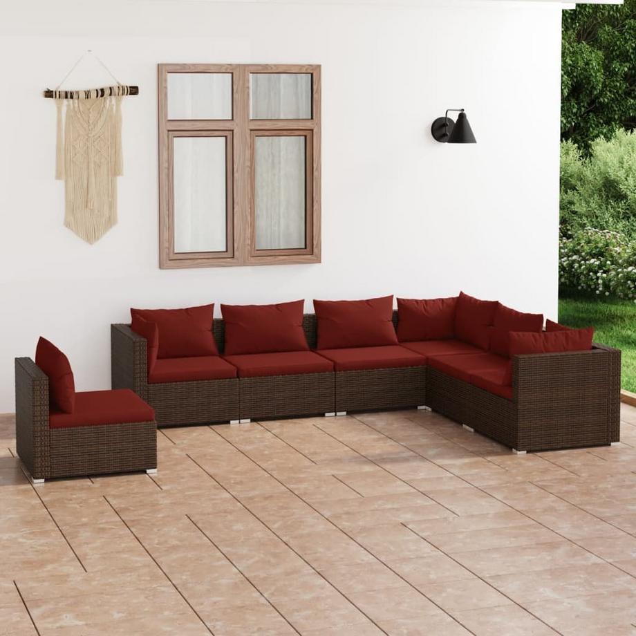 VidaXL Salon de jardin rotin synthétique  