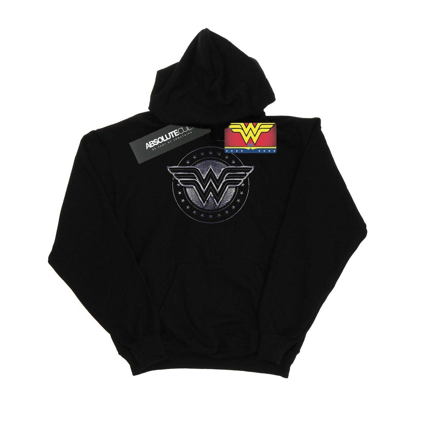 Image of Wonder Woman Star Shield Kapuzenpullover Mädchen Schwarz 152-158