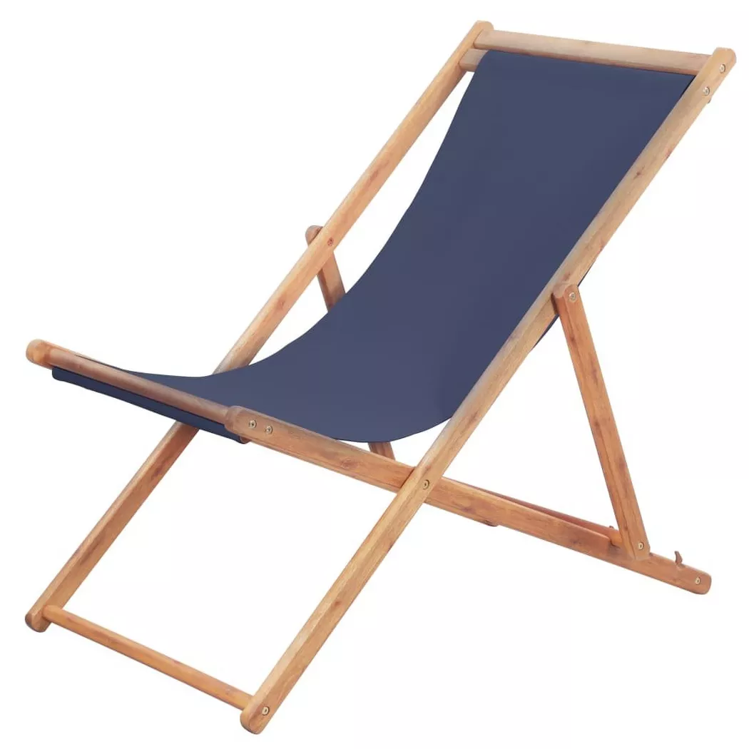 VidaXL - Strandstuhl Holz, One Size, Blau