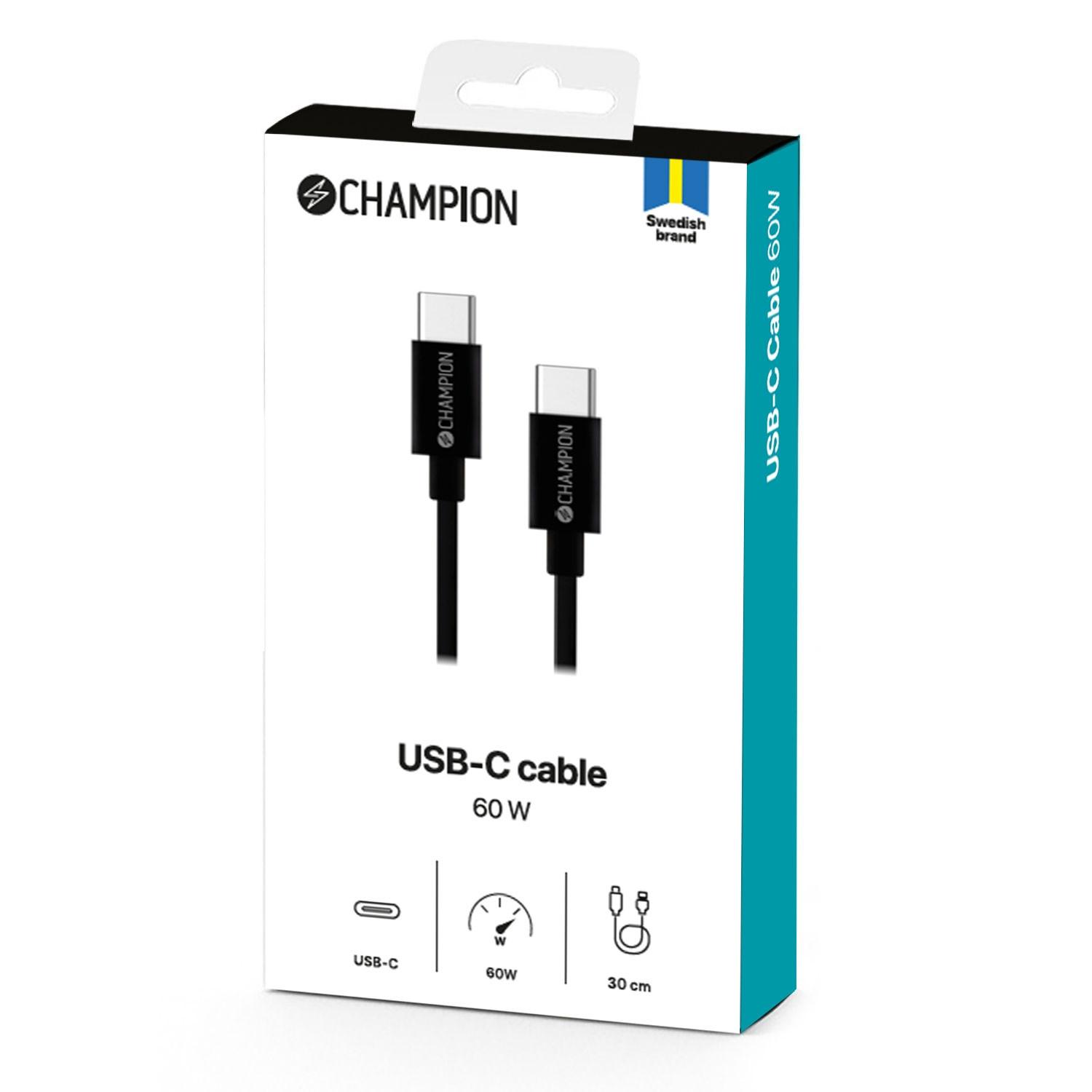 Champion  USB-C-Kabel 30 cm Schwarz 