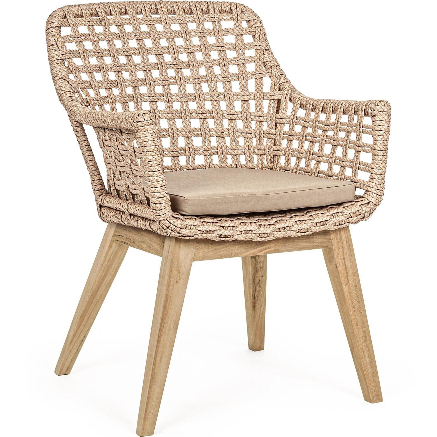 mutoni Fauteuil avec coussin Madison naturel  