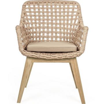 Fauteuil avec coussin Madison naturel