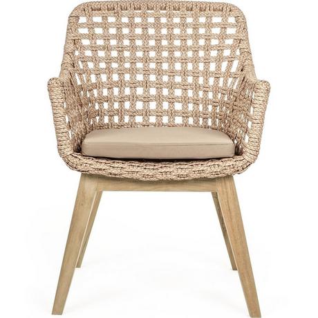 mutoni Fauteuil avec coussin Madison naturel  