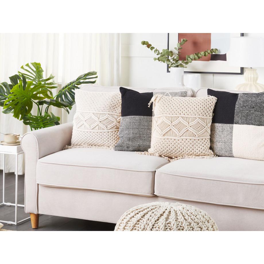 Beliani Dekokissen 2er Set aus Baumwolle Retro YORTAN  