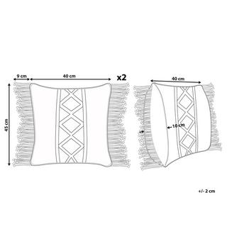 Beliani Set di 2 cuscini en Cotone Retrò YORTAN  