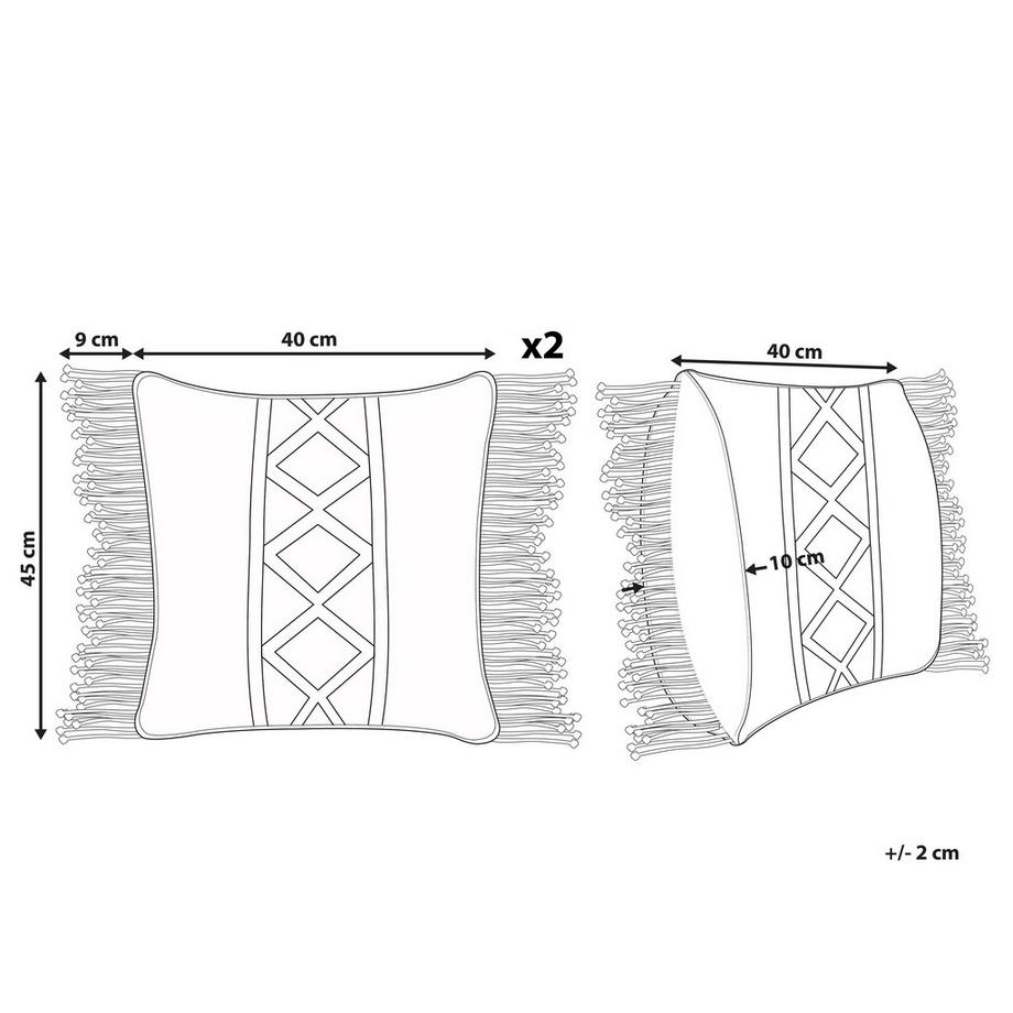 Beliani Dekokissen 2er Set aus Baumwolle Retro YORTAN  