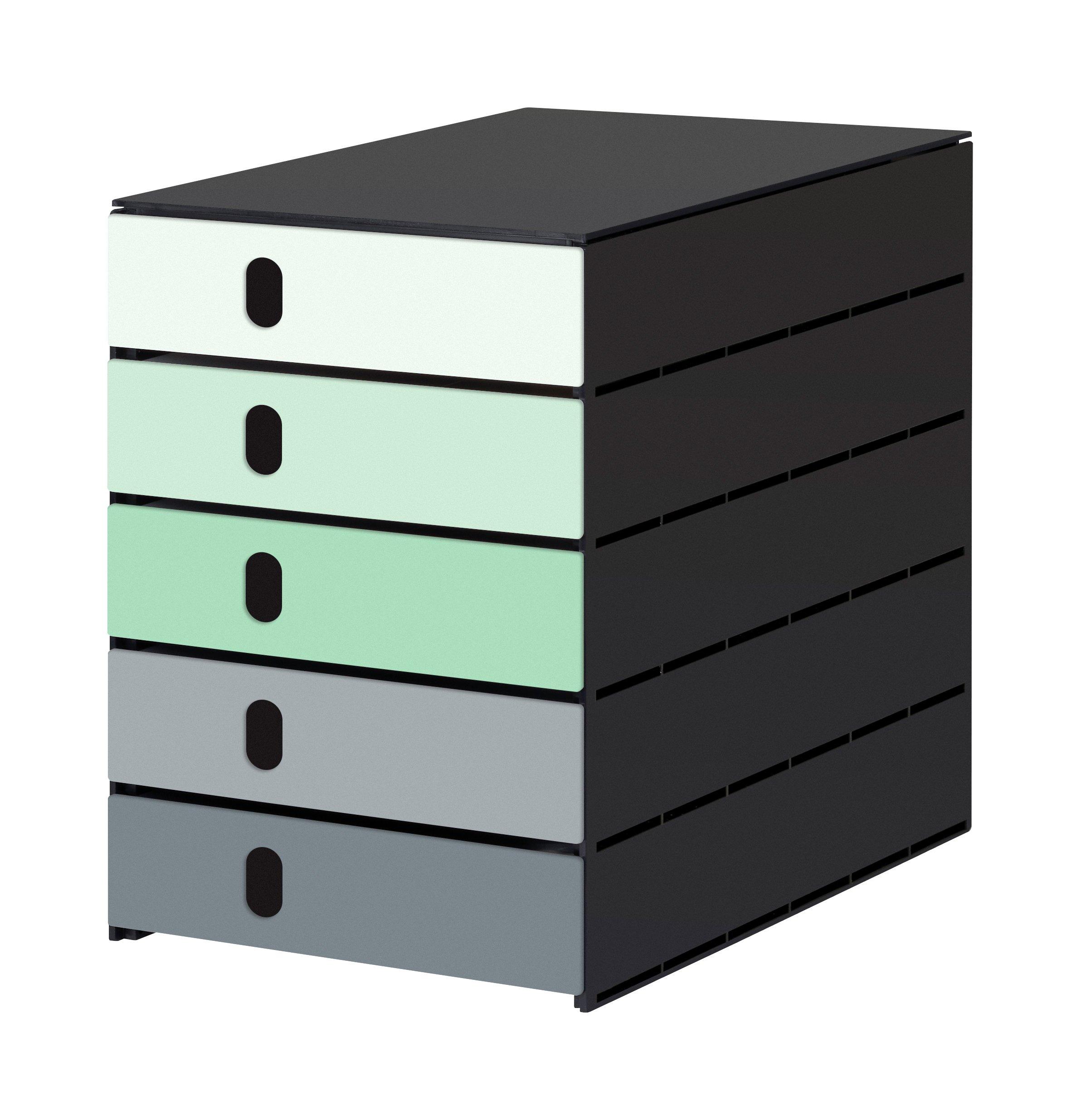 Image of styroval pro emotions mit 5 Schubladen geschlossen, Frühling / Gehäuse oeko schwarz styroval pro emotions mit 5 Schubladen geschlossen, Frühling / Gehäuse oeko schwarz