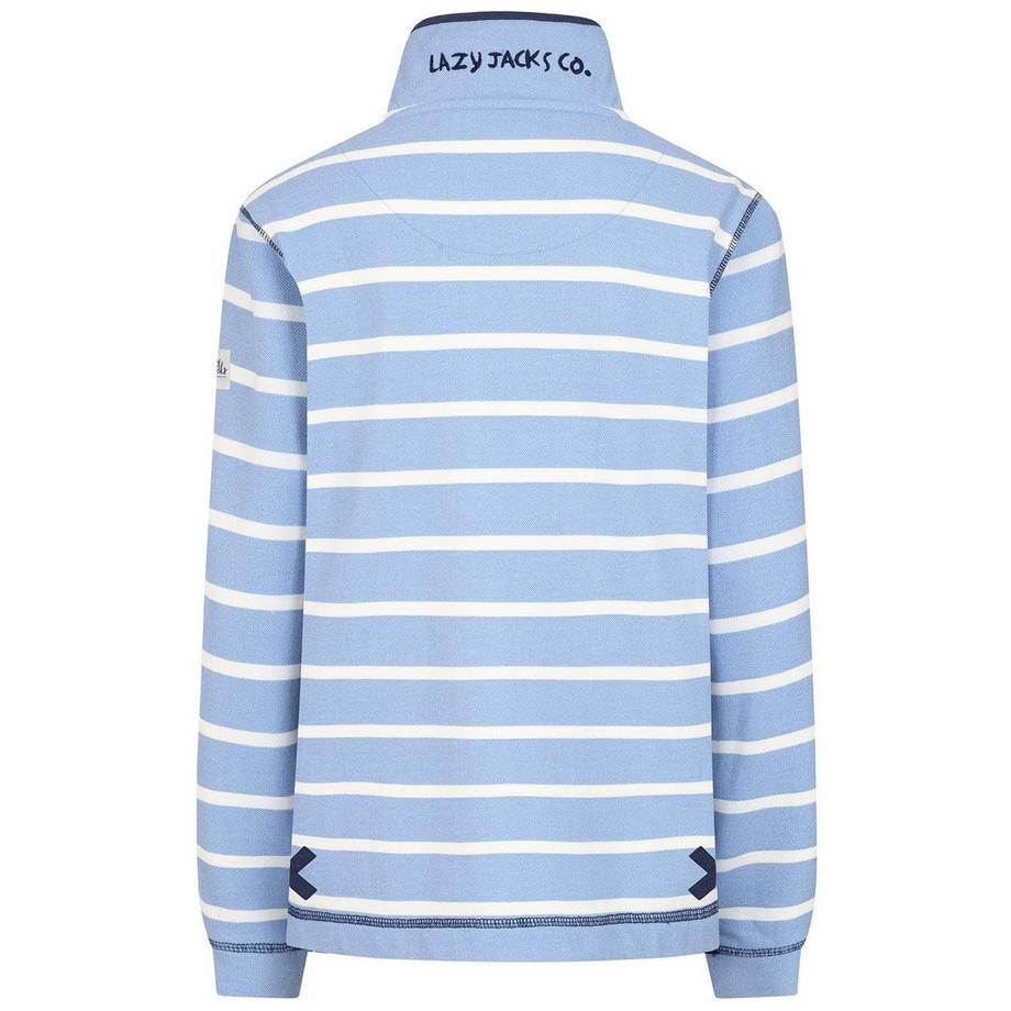 Lazy Jacks Gestreiftes Knopfhals Piqué Sweatshirt  